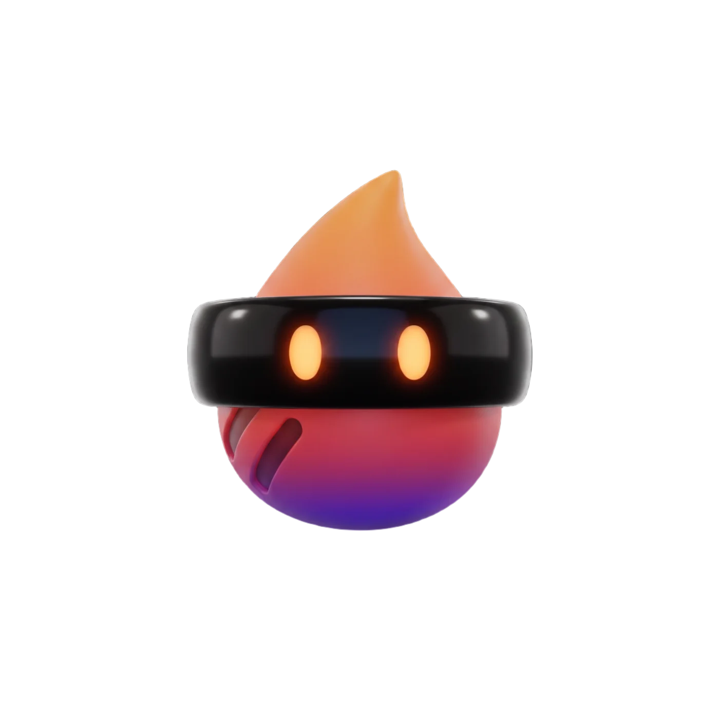 BINBOT, a droplet with a glowing visor